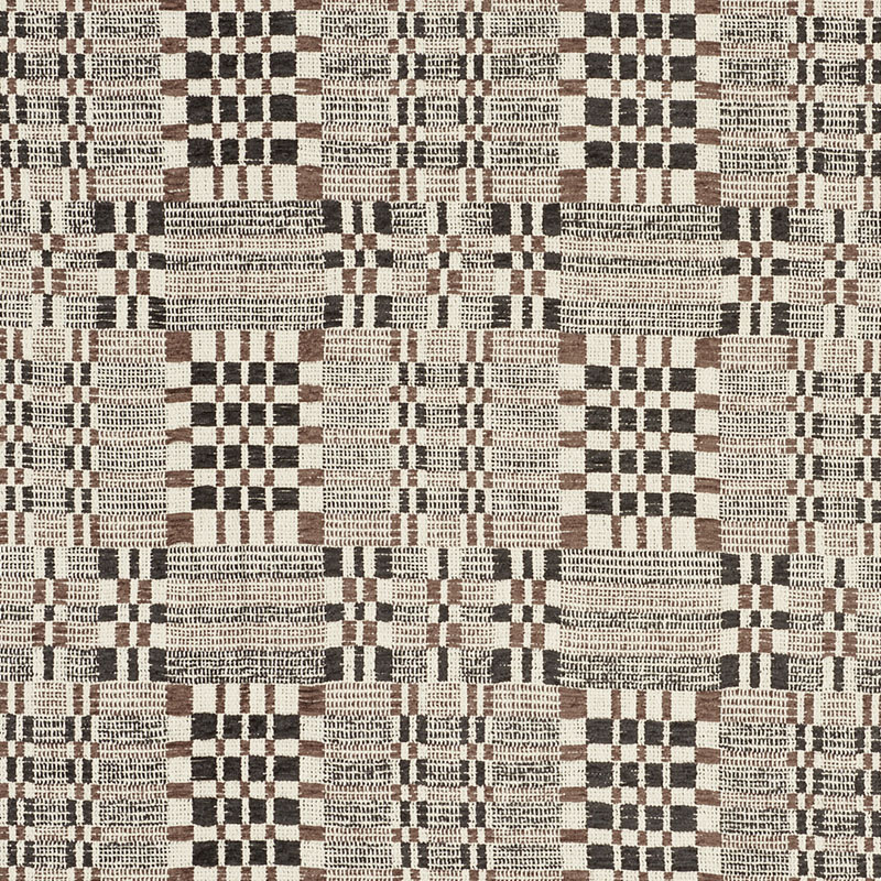 Schumacher 76942 Folk-Art Collection Brimfield Fabric  in Cinder