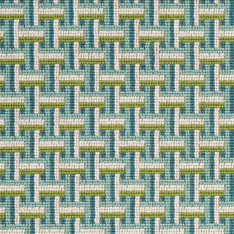 Schumacher 76970 Classic-Wovens-Ii Collection Saxon Epingle Fabric  in Peacock