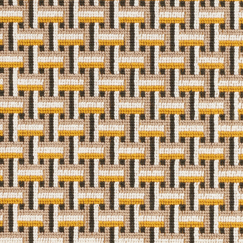 Schumacher 76972 Classic-Wovens-Ii Collection Saxon Epingle Fabric  in Ochre