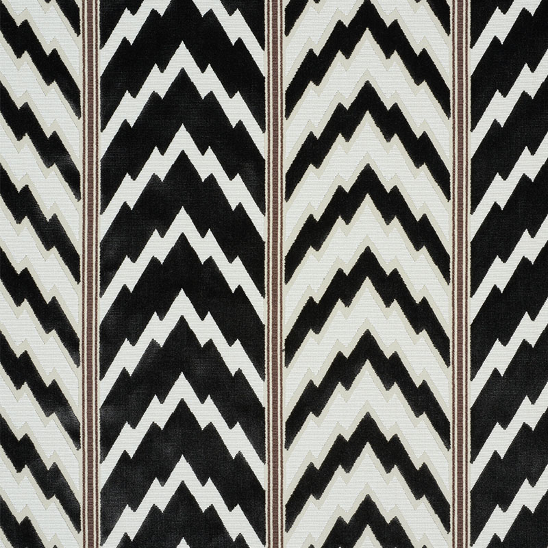 Schumacher 77111 Timothy-Corrigan Collection Florentine Velvet Fabric  in Black