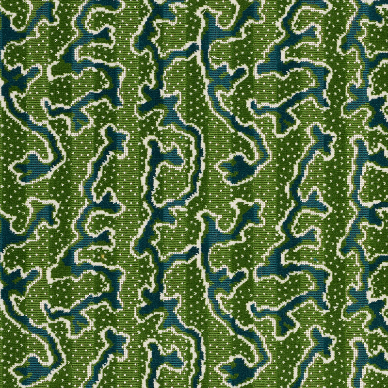 Schumacher 77130 Timothy-Corrigan Collection Corail Velvet Fabric  in Emerald