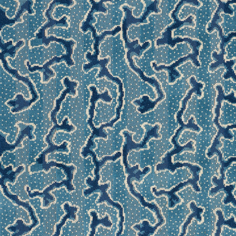 Schumacher 77131 Timothy-Corrigan Collection Corail Velvet Fabric  in Mediterranean