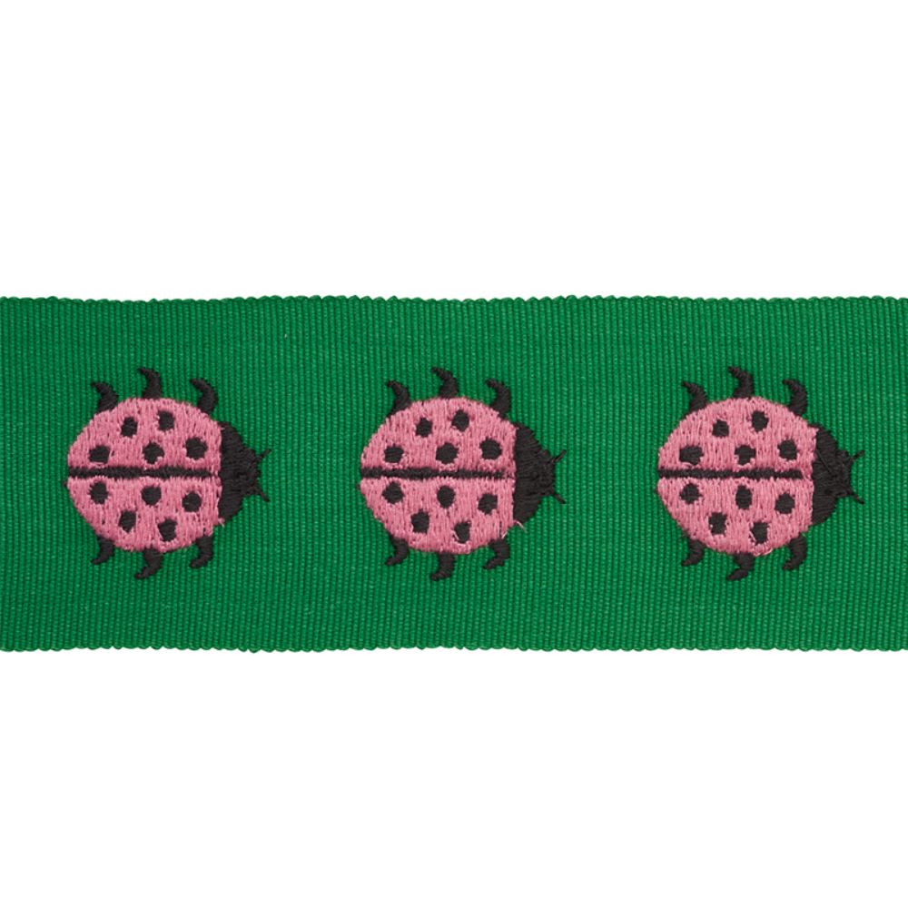Schumacher 77392 Ladybird Tape Trim in Pink & Green