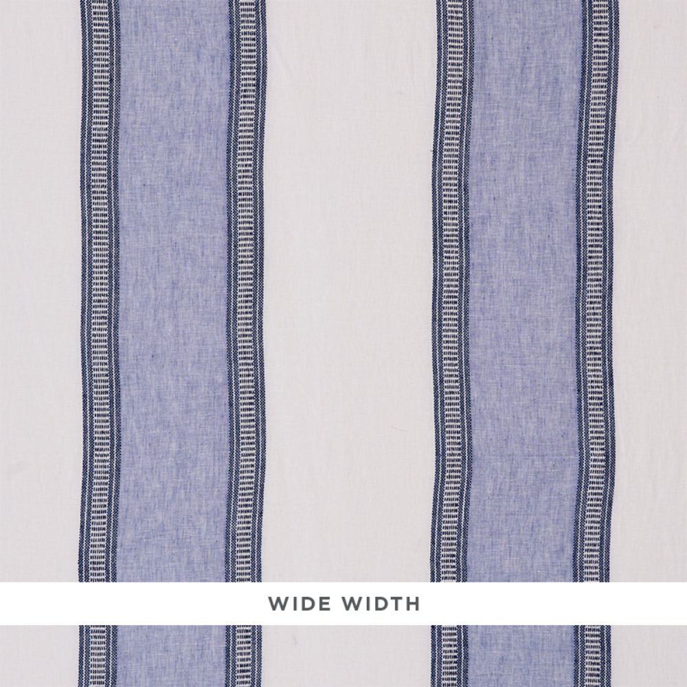 Schumacher 77431 Senita Stripe Sheer Fabric in Blue