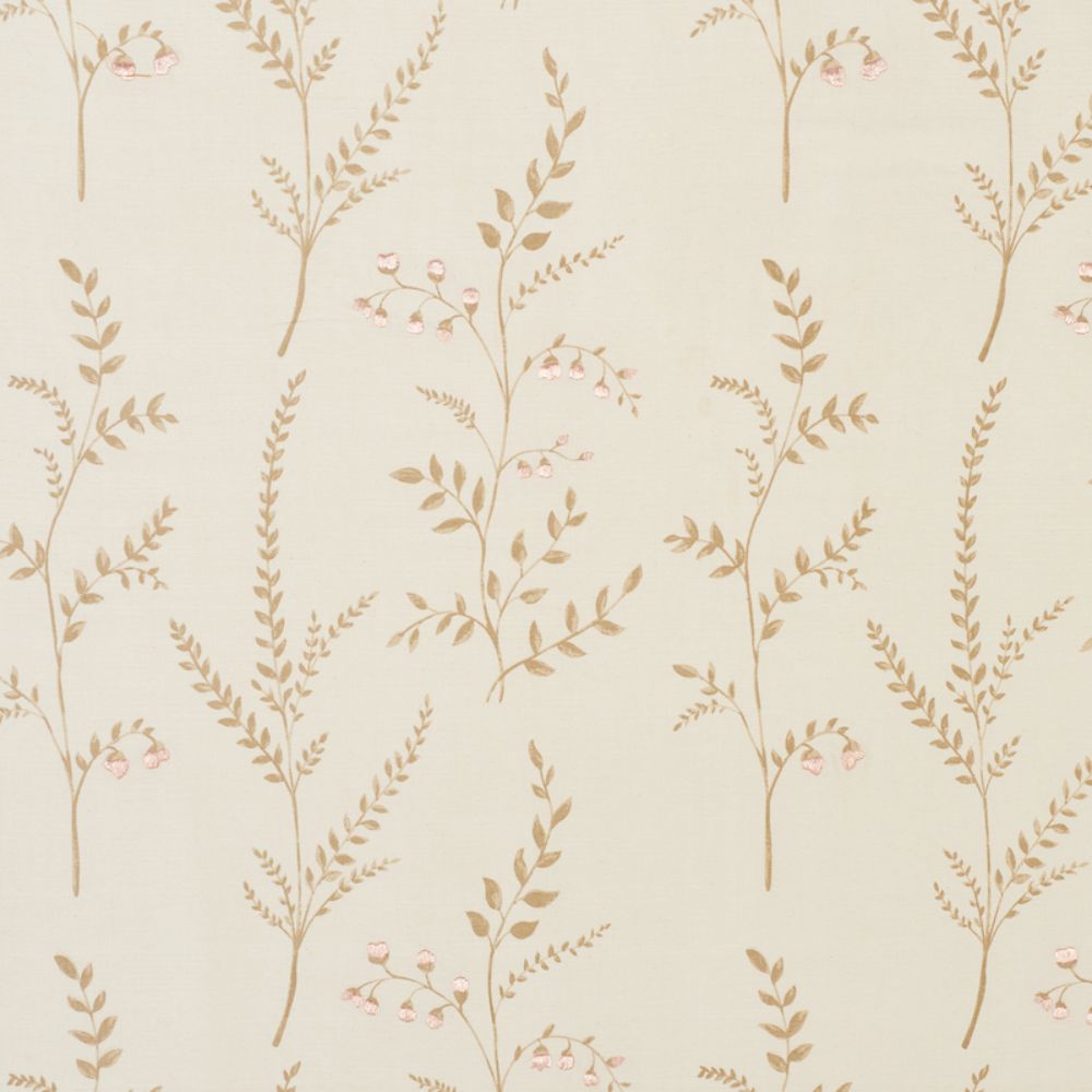 Schumacher 78351 Cynthia Embroidered Print Fabric in Natural