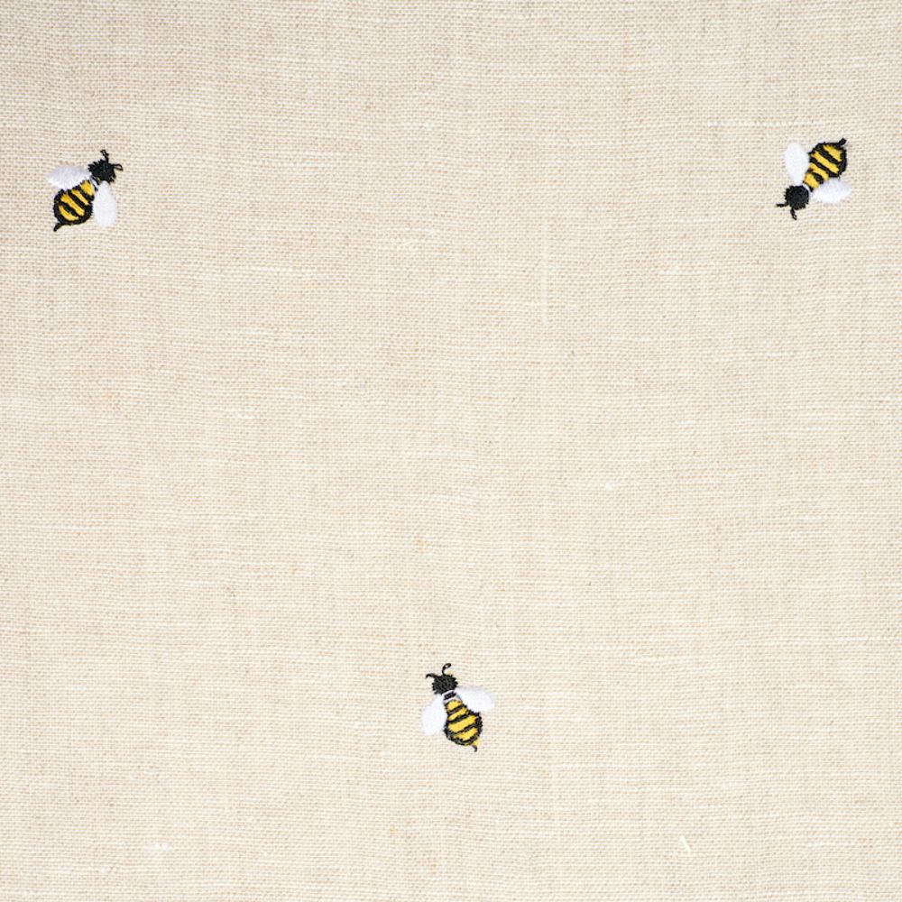 Schumacher 78420 Honey Bee Embroidery Fabric in Natural