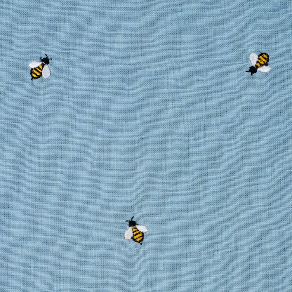 Schumacher 78421 Honey Bee Embroidery Fabric in Sky