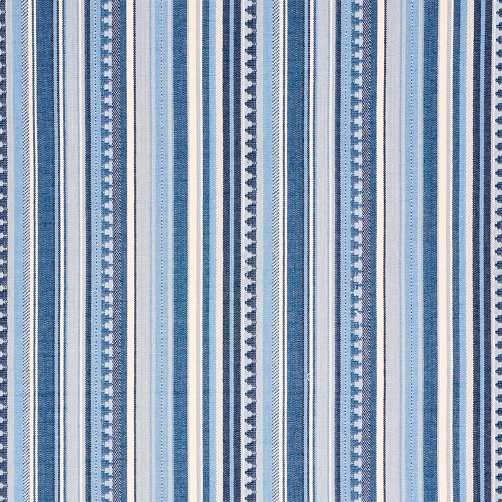 Schumacher 78731 Zuni Stripe Fabric in Blue