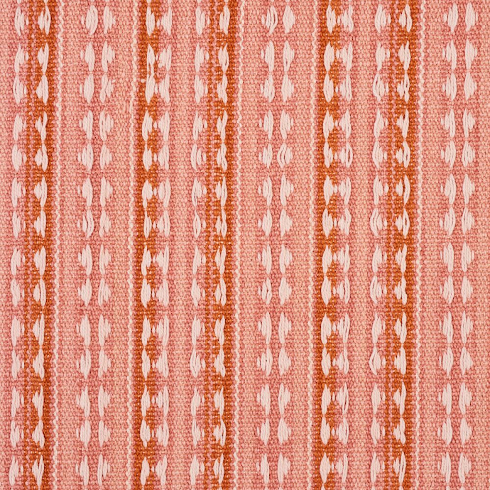 Schumacher 79082 Tarnby Stripe Fabric in Coral