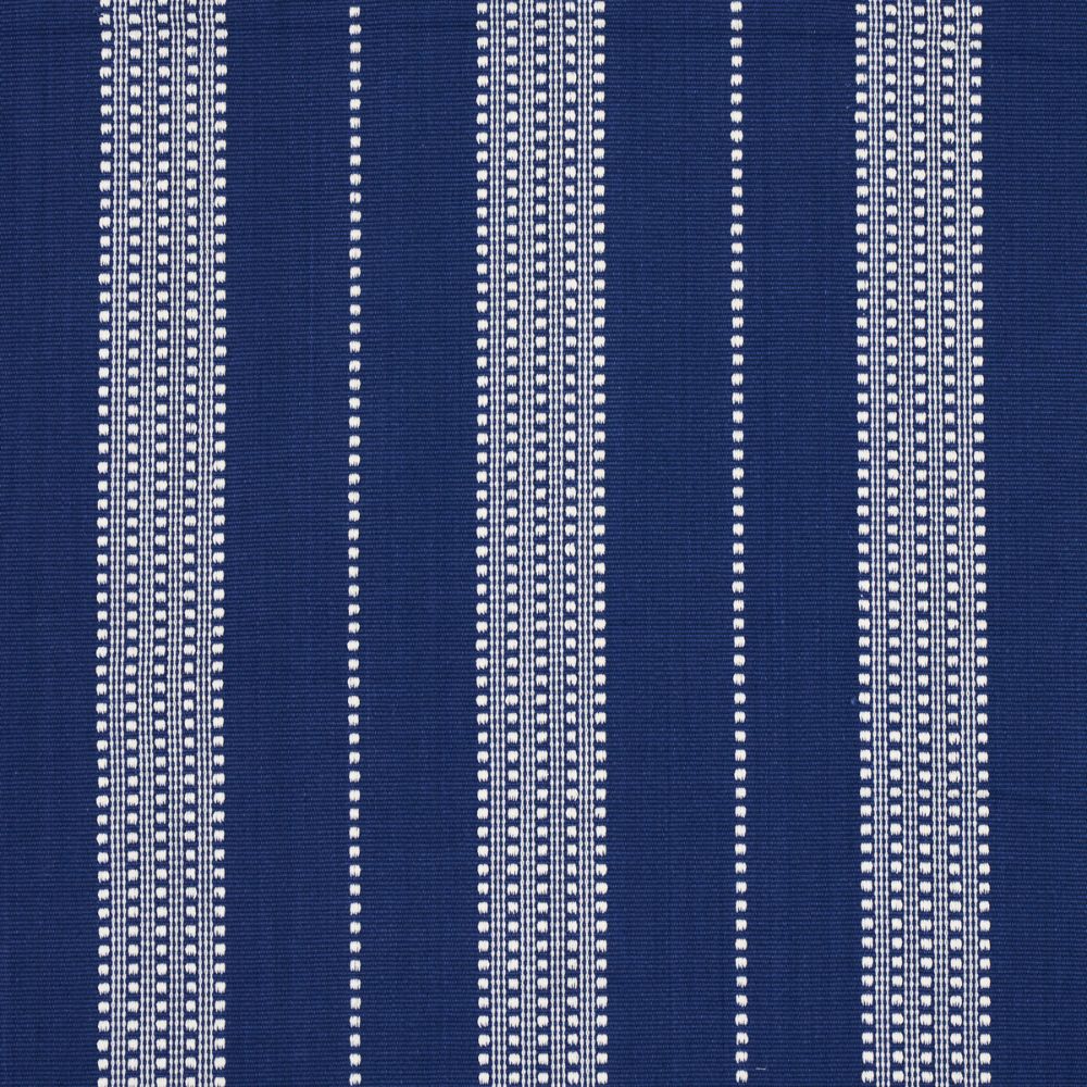 Schumacher 79097 Lubeck Stripe Fabrics in Ivory On Blue