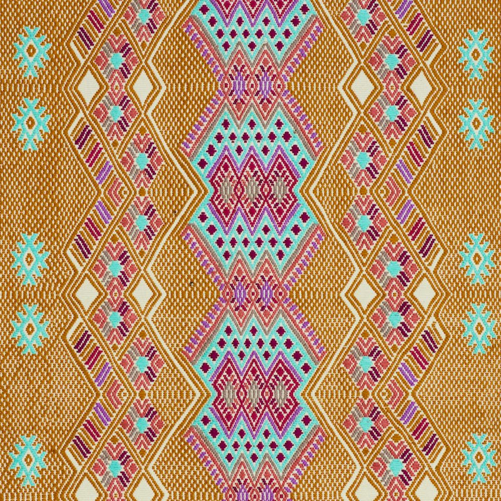 Schumacher 79261 Kaya Hand Woven Brocade Fabric in Mostaza
