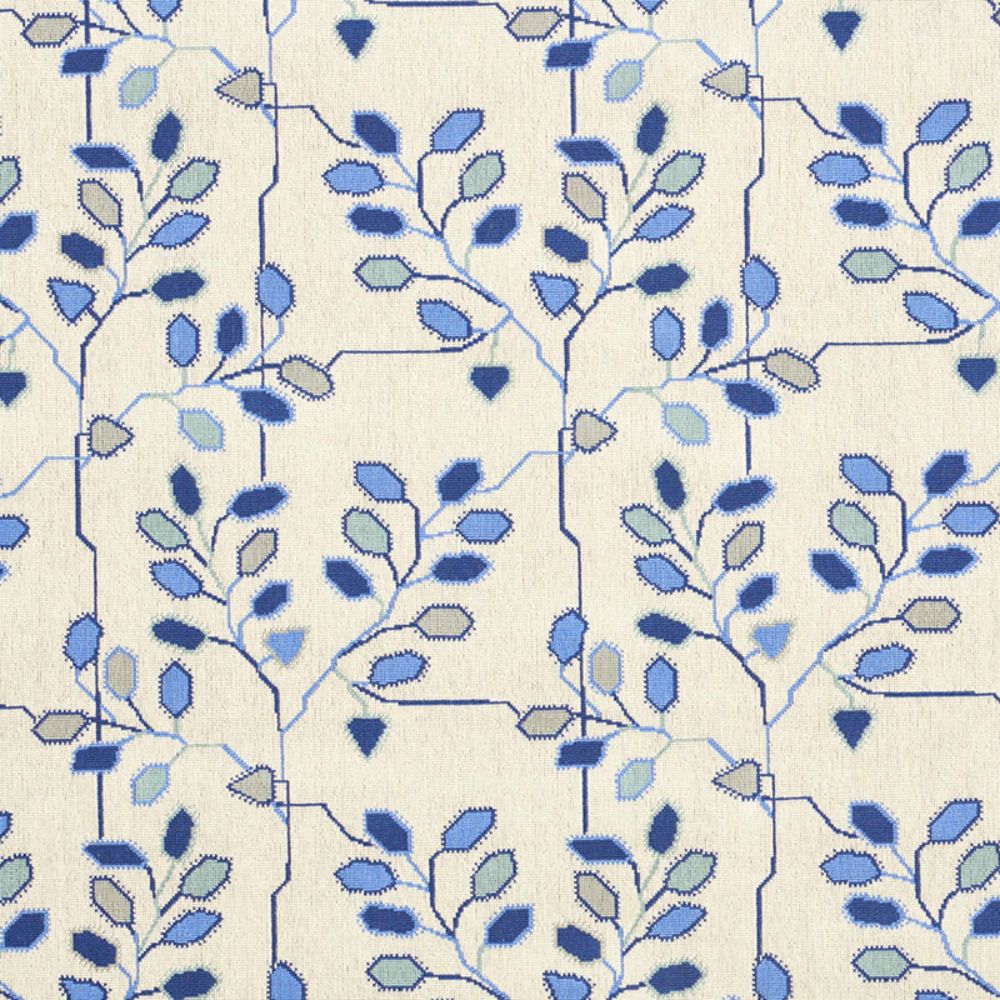 Schumacher 79510 Tumble Weed Epingle Fabric in Delft Blue