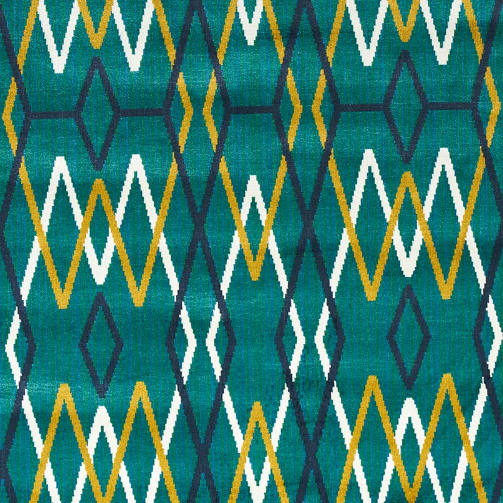 Schumacher 79531 Kyoto Trellis Fabric in Emerald