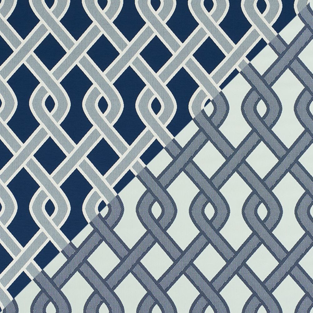 Schumacher 79570 Cleo Trellis Indoor/outdoor Fabric in Blue