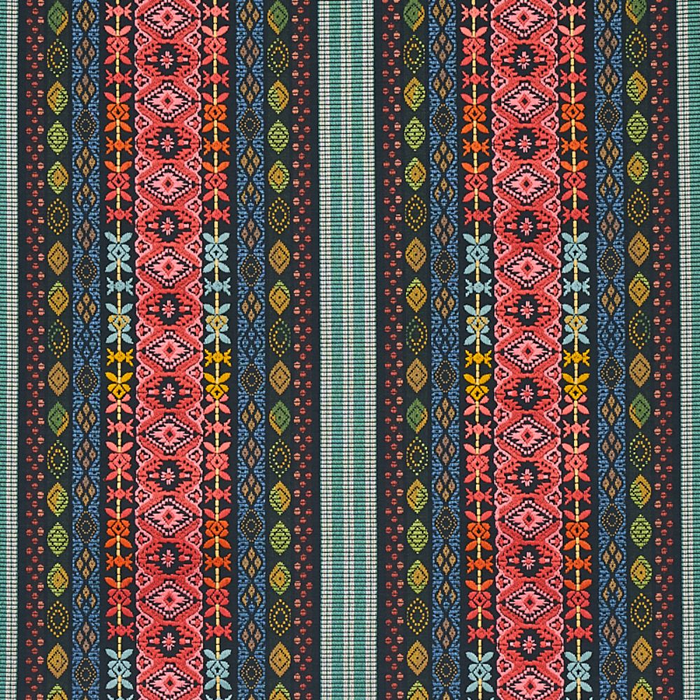 Schumacher 79681 Cosima Embroidery Fabric in Carbon Multi