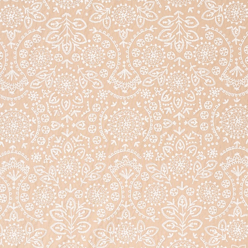 Schumacher 79861 Tiana Embroidery Fabric in Natural