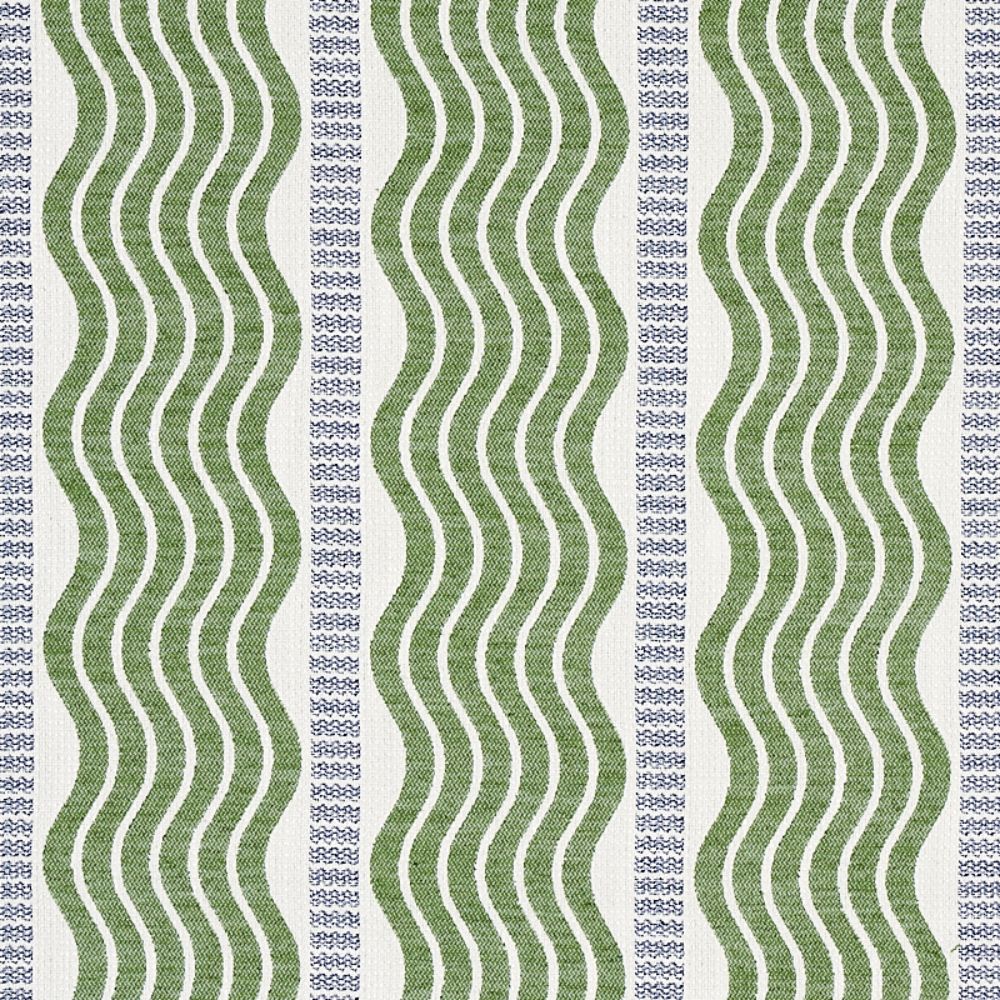 Schumacher 79940 Sina Stripe Fabric in Green