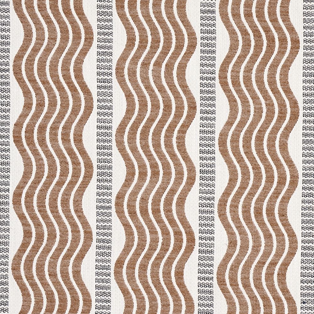 Schumacher 79942 Sina Stripe Fabric in Brown