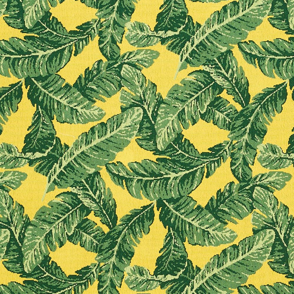 Schumacher 80091 Tropical Leaf épinglé Fabrics in Green & Yellow
