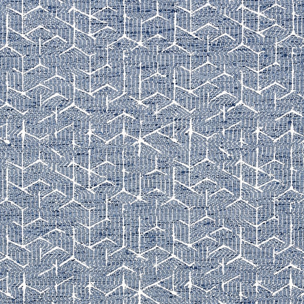 Schumacher 80120 Coleridge Jacquard Fabric in Blue