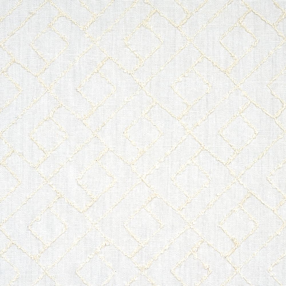 Schumacher 80131 Durant Embroidery Fabric in Ivory