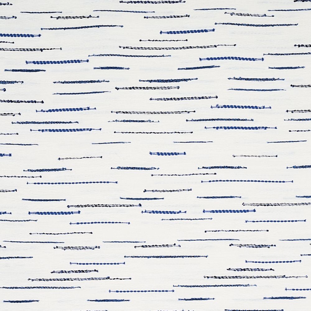 Schumacher 80141 Leland Stripe Fabric in Blue
