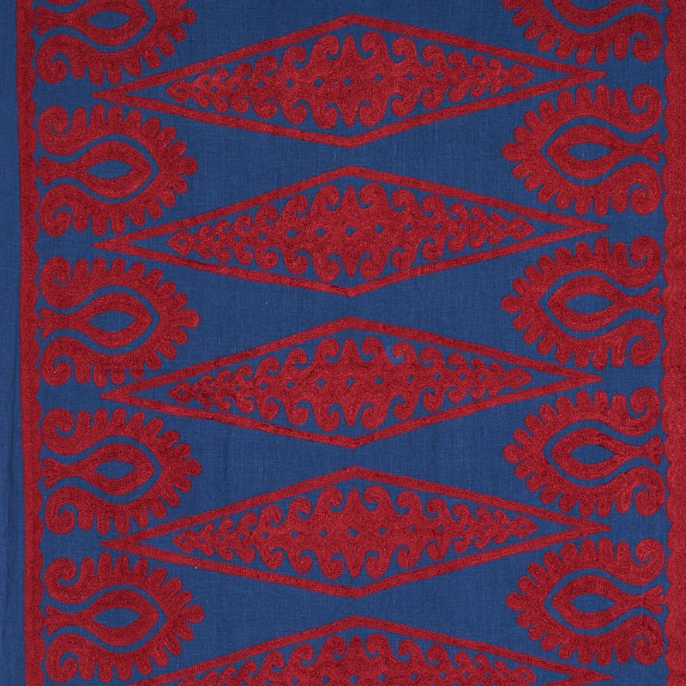 Schumacher 80210 Seema Embroidery Fabric in Garnet
