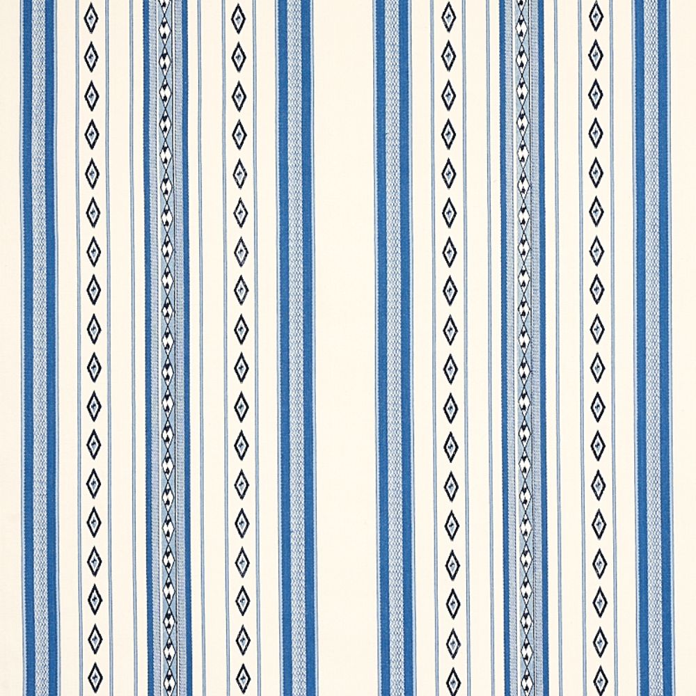 Schumacher 80271 Dakota Stripe Fabric in Blue