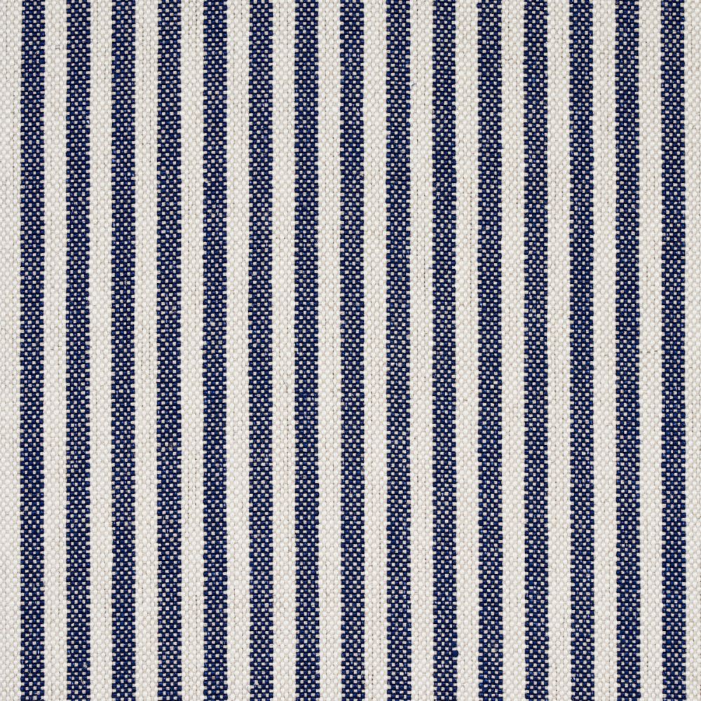 Schumacher 80491 Lilly Linen Stripe Fabrics in Navy & Ivory