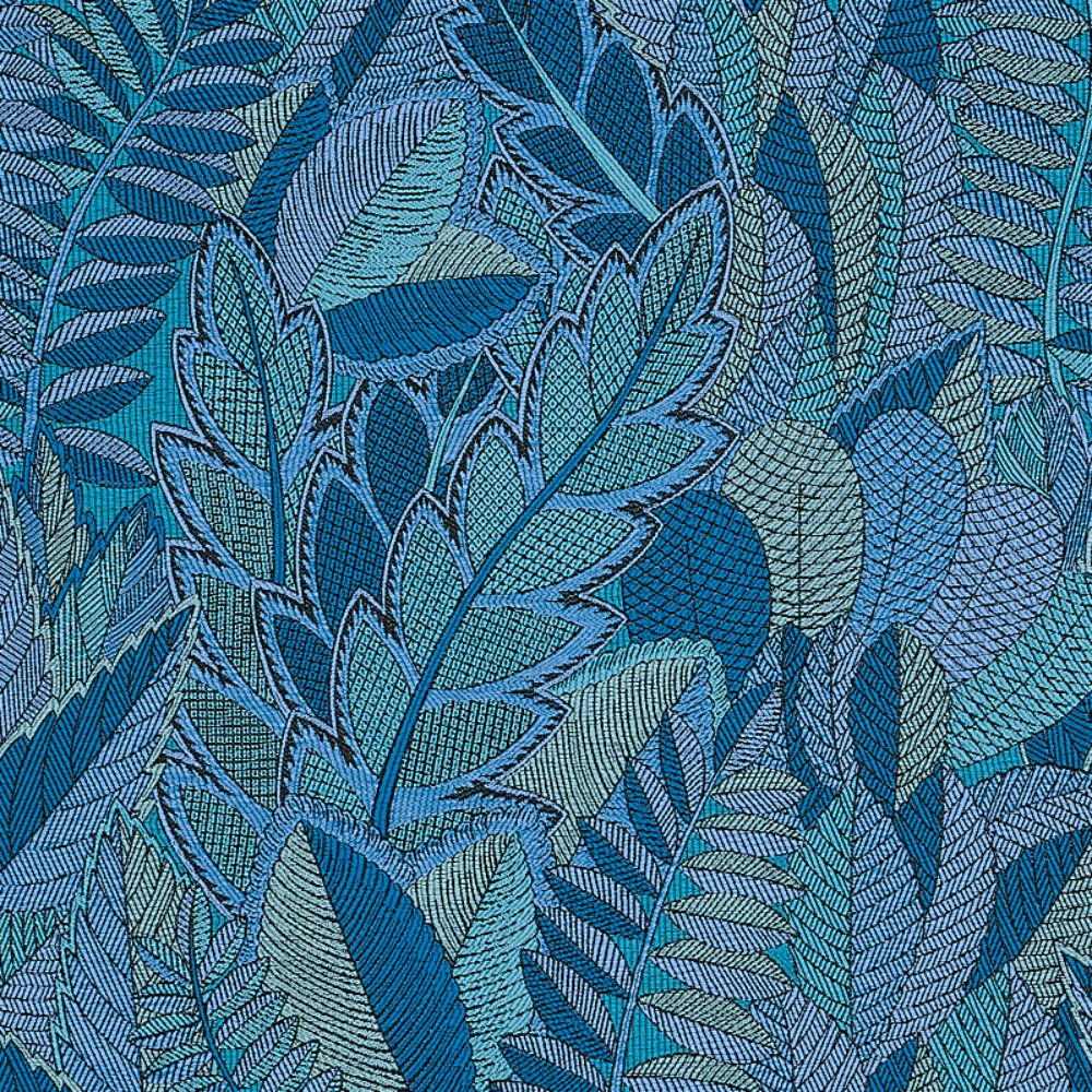 Schumacher 80563 Japura Forest Fabrics in Blues