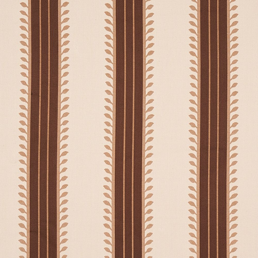 Schumacher 80722 Etruscan Stripe Fabrics in Brown