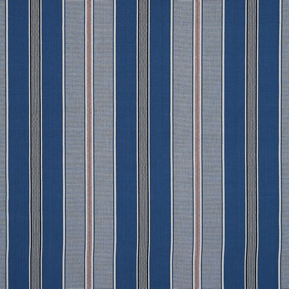 Schumacher 80810 Scoop Hand Woven Stripe Fabrics in Neptune