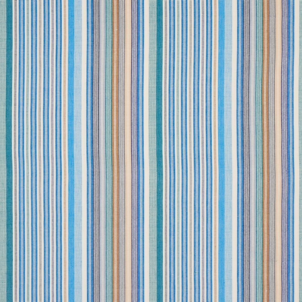 Schumacher 80821 Ripple Hand Woven Stripe Fabrics in Surf