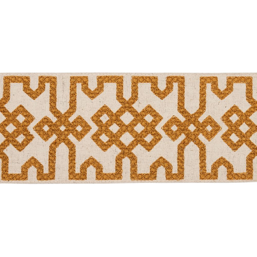 Schumacher 80882 Knotted Trellis Tape in Trims in Ocher E On Unbleached