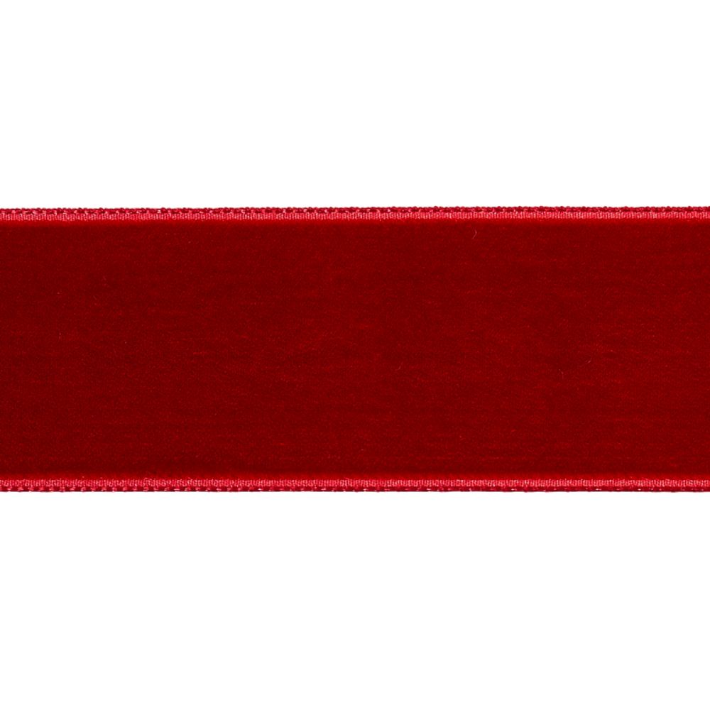 Schumacher 80967 Velvet Tape Wide in Trims in Crimson