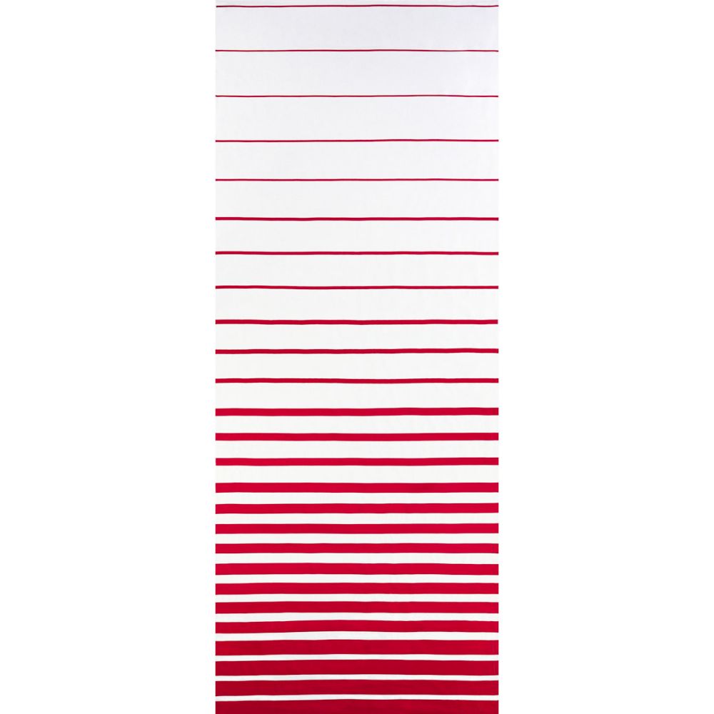 Schumacher 81143 Ribbon Appliqué Panel Fabrics in Red On Ivory
