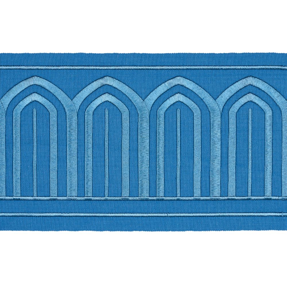 Schumacher 81161 Arches Embroidered Tape Wide Trims in Teal