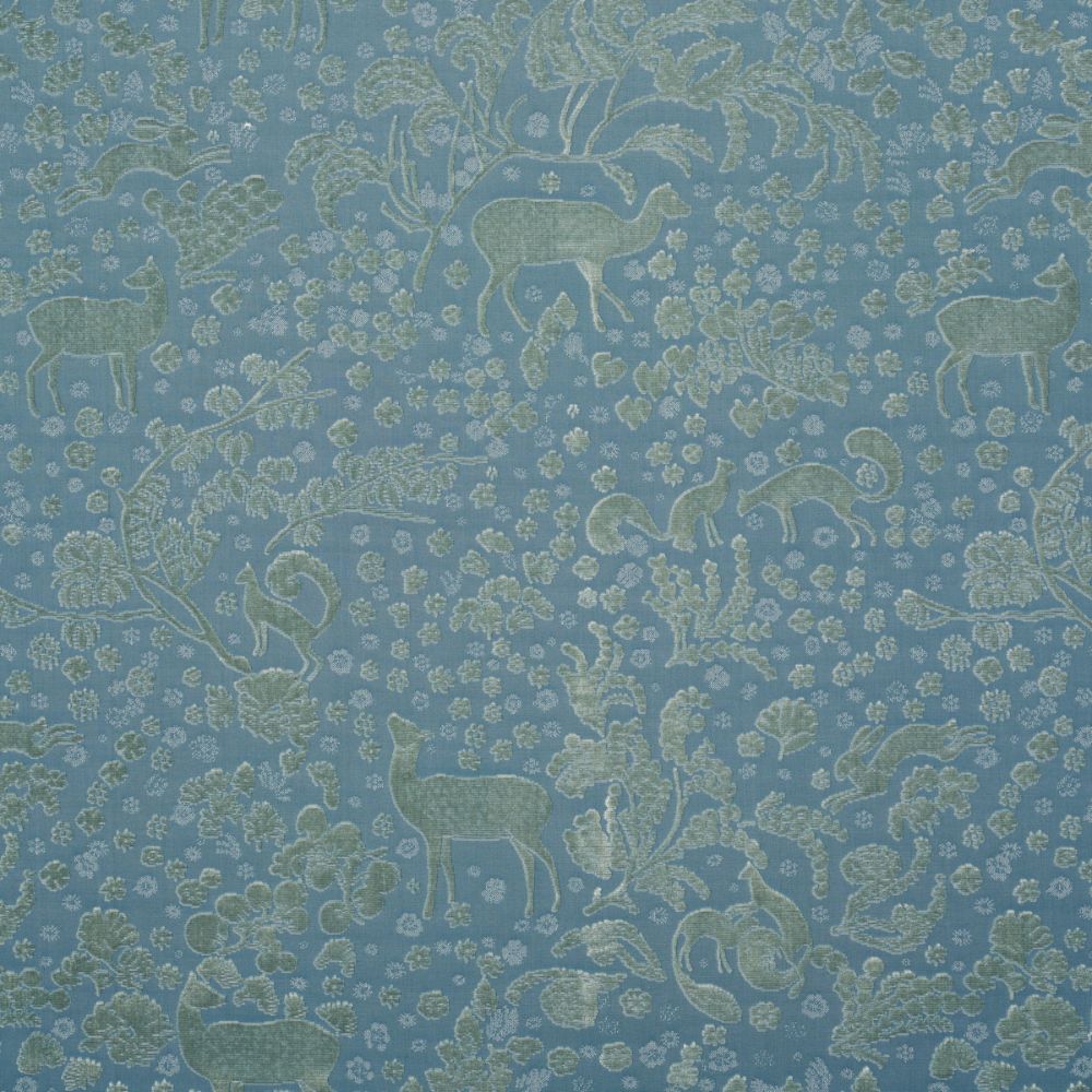 Schumacher 81310 Arbor Forest Fabrics in Slate Blue