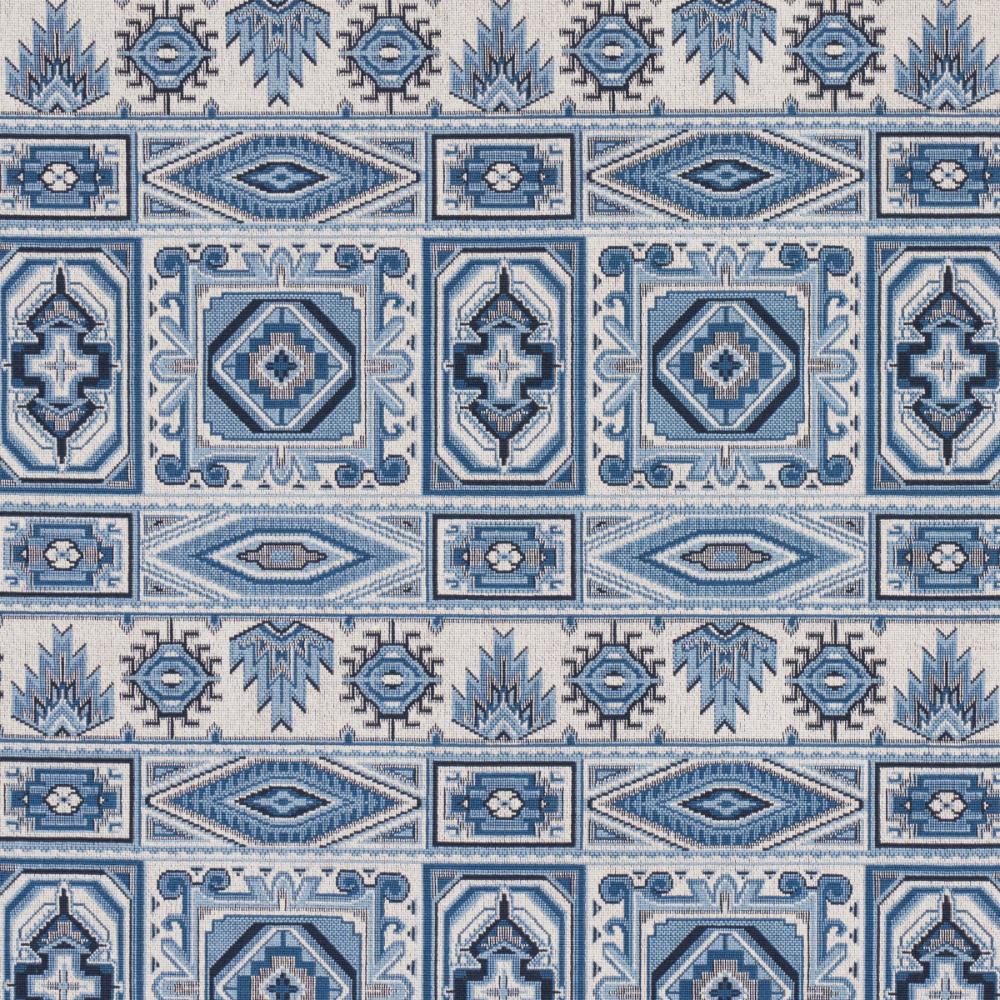 Schumacher 81330 Crowley Épinglé Fabric in Blue