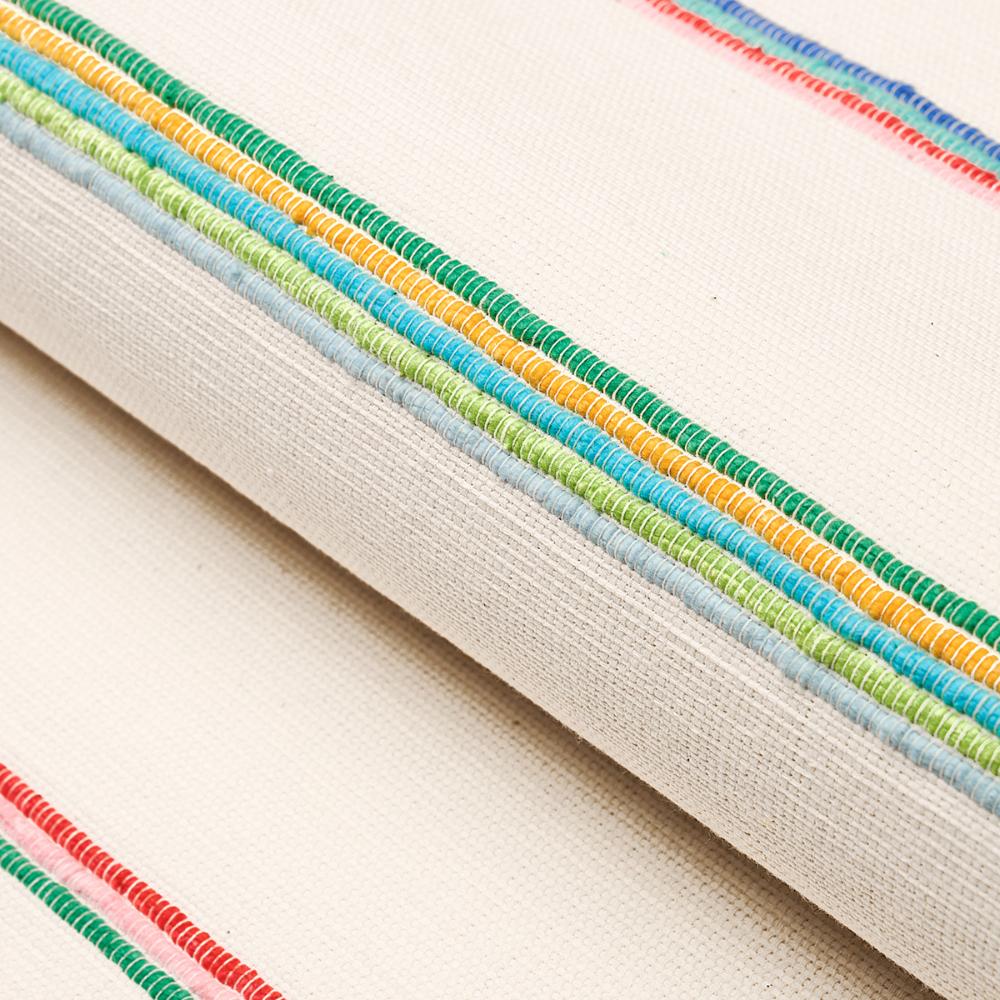 Schumacher 81390 Cambaya Handwoven Stripe Fabric in Multi