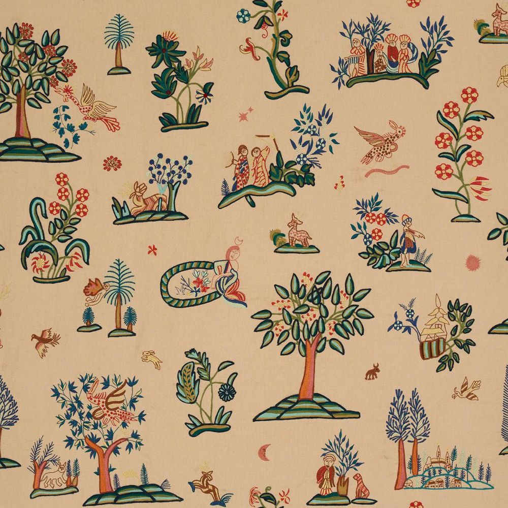 Schumacher 81480 Uncommon Threads Garden Fantasie Fabric in Document