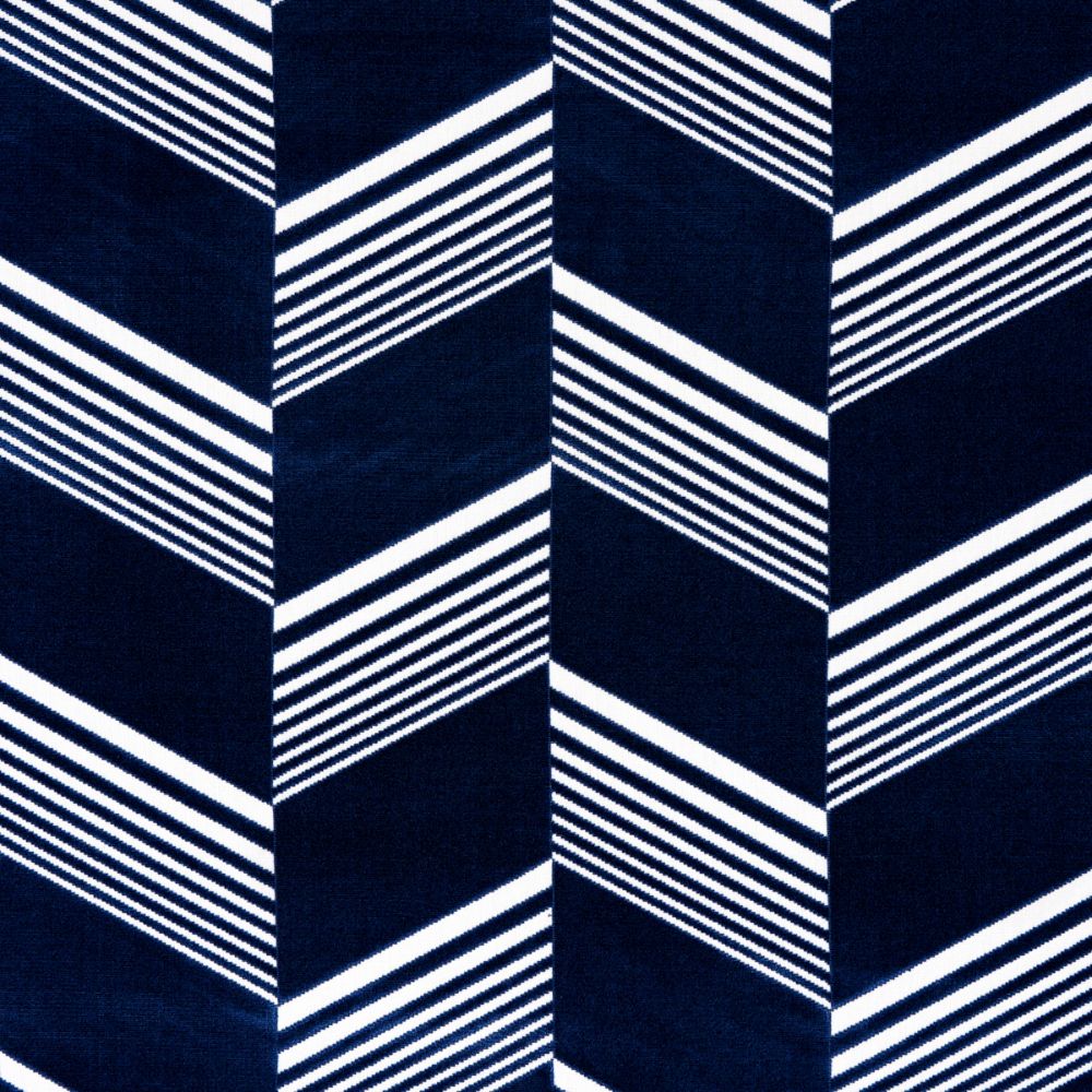 Schumacher 81571 Jessie Cut Velvet Fabrics in Navy & White