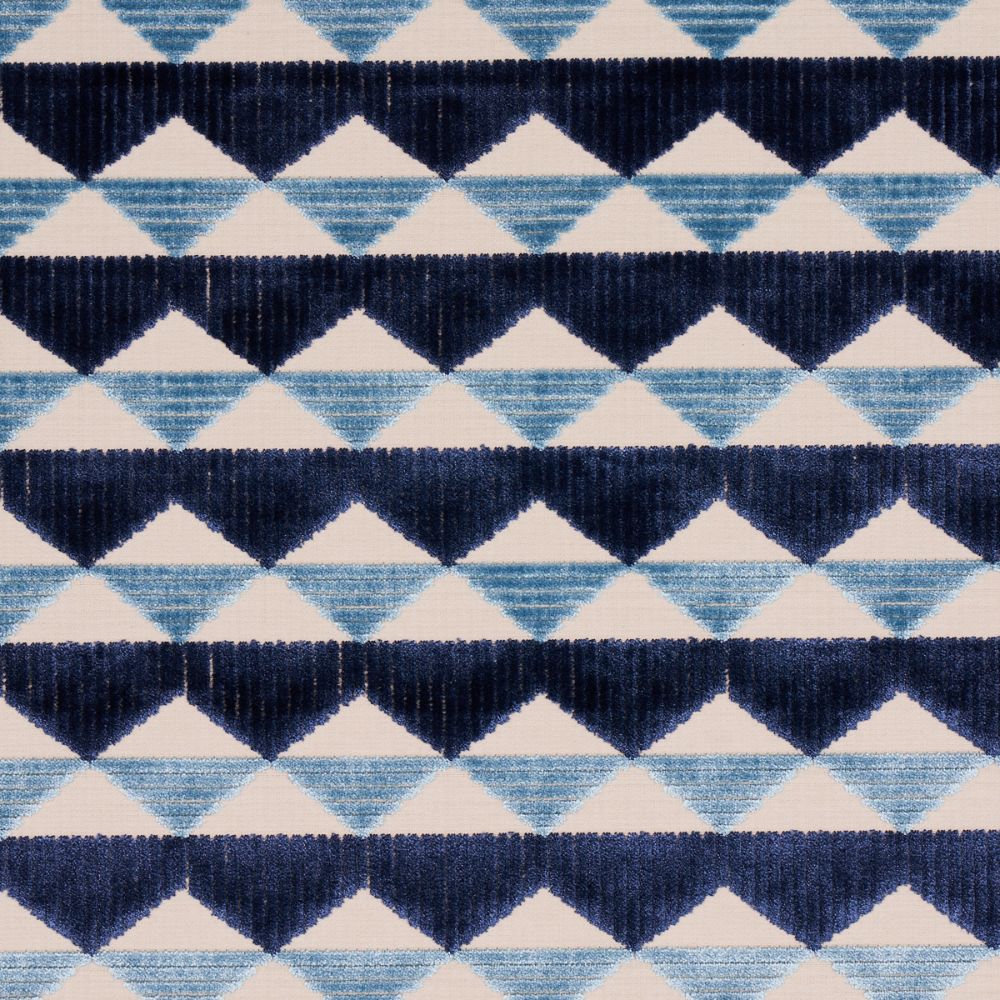 Schumacher 81820 Ridge Line Velvet Fabrics in Slate Blue