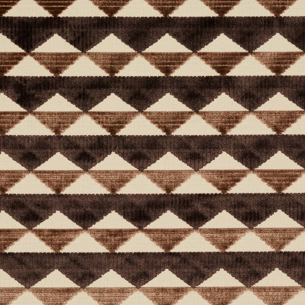 Schumacher 81821 Ridge Line Velvet Fabrics in Brown