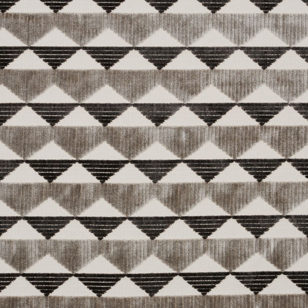 Schumacher 81822 Ridge Line Velvet Fabrics in Stone Grey