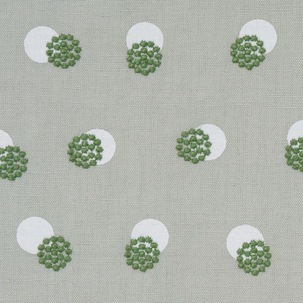Schumacher 81842 Easy Elements Taylor Embroidery Fabric in Green