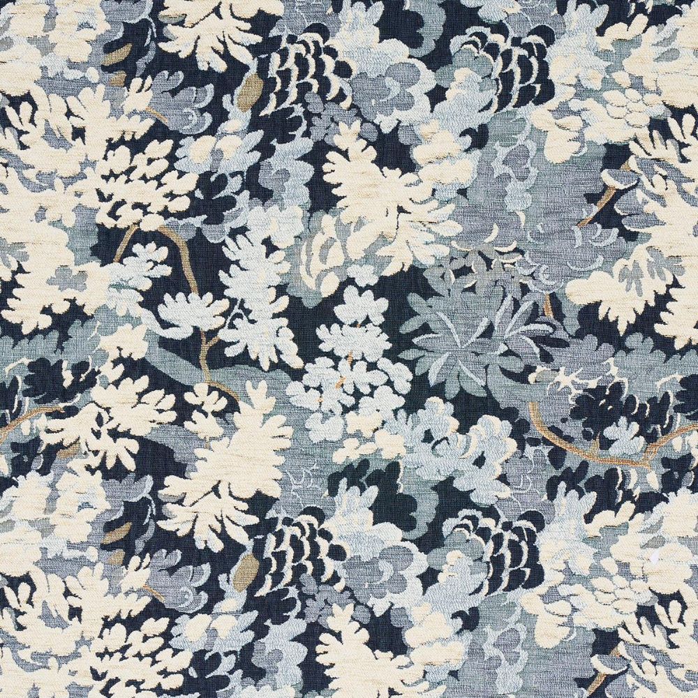 Schumacher 81851 Uncommon Threads Verdure Tapestry Fabric in Blue