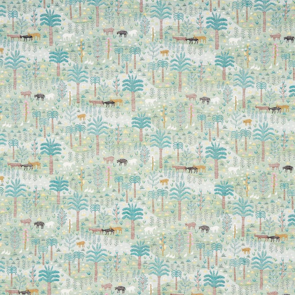 Schumacher 81960 Uncommon Threads Las Colinas Scenic Tapestry Fabric in Green