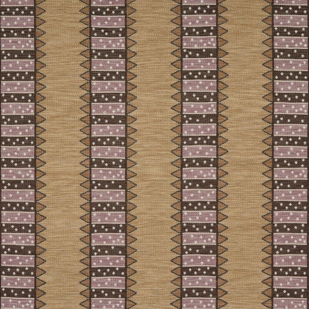 Schumacher 81981 Uncommon Threads Noor Kilim Stripe Fabric in Aubergine