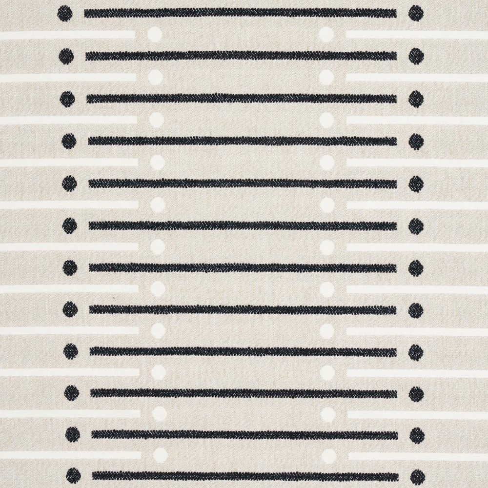 Schumacher 82000 Uncommon Threads Serapo Rustic Weave Fabric in Carbon & Ivory